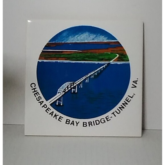 Chesapeake Bay Bridge And Tunnel,Val Ceramic Tile Trivet - Picture 2 of 4